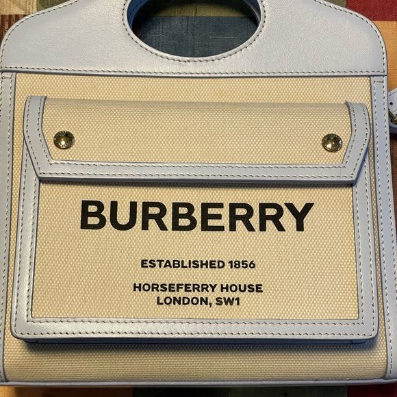 Burberry Mini Two-tone Canvas and Leather Pocket Bag - Picture 6 of 7